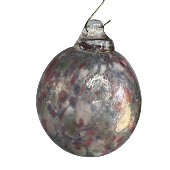 Friendship Witch Spirit Ball Ornament Hand Blown Confetti Glass 3¼" x 2½" - Picture 4 of 5